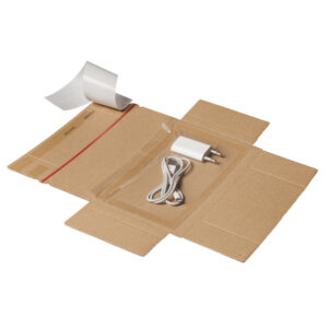 MiniPac Membranverpackung mit offenen Klebestreifen und Netzstecker