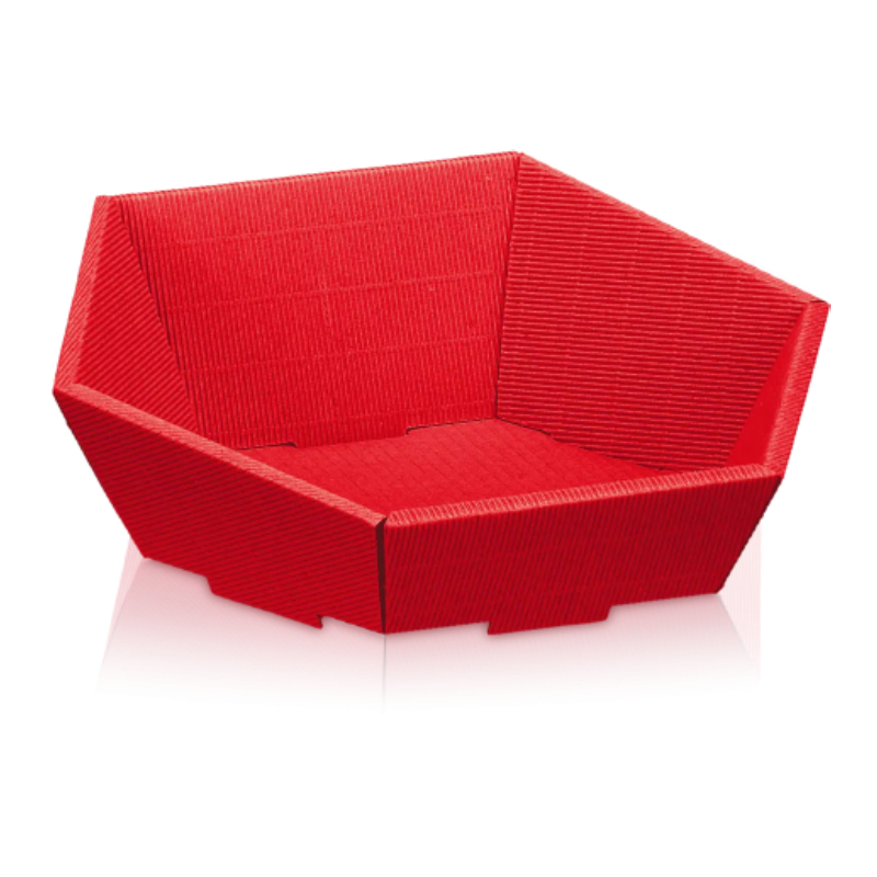 Geschenkkörbe 6-eckig rot groß