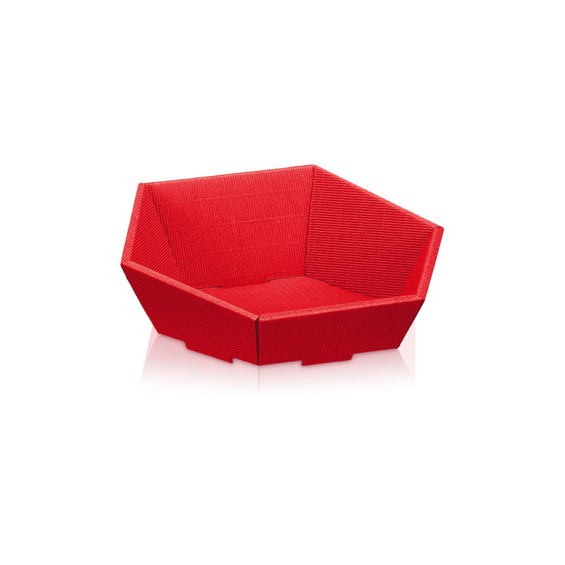 Geschenkkorb 6-eckig rot klein