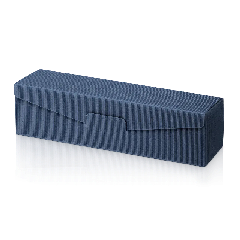 Präsentkarton Modern Welle blau 1er