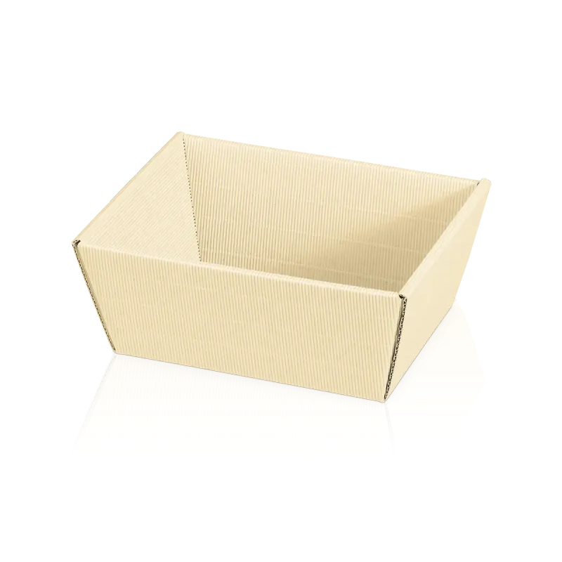 Präsentkorb 4-eckig Modern Welle creme klein