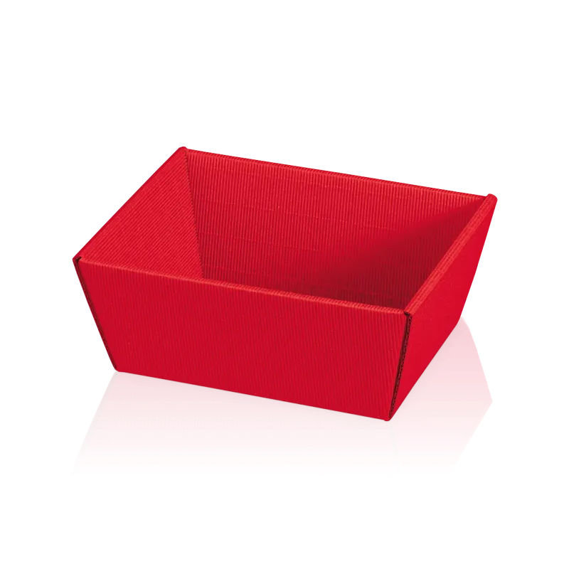 Präsentkorb 4-eckig Modern Welle rot klein