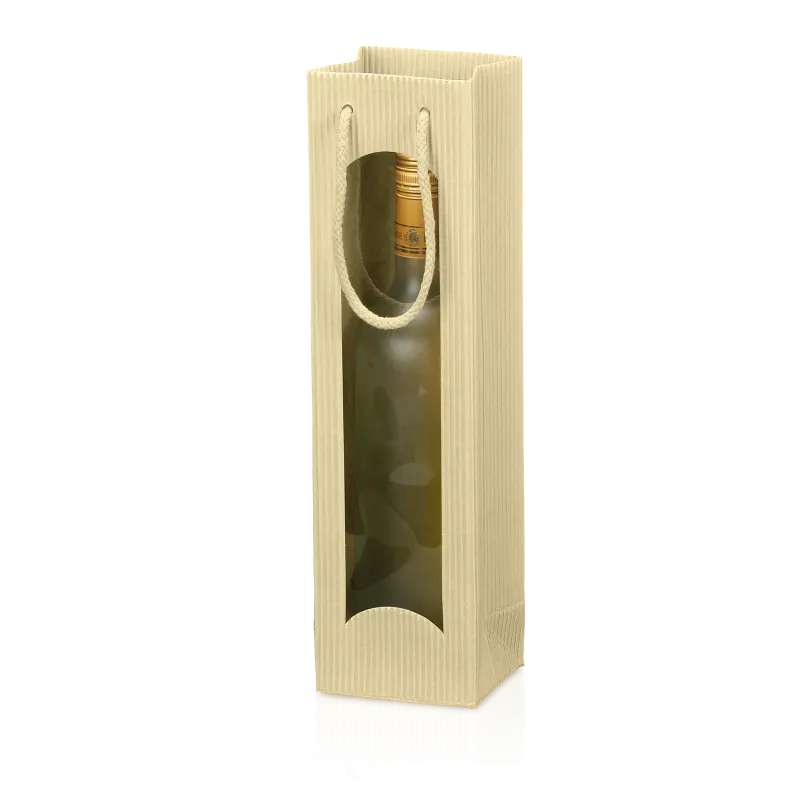 Tragetasche Offene Welle Creme 1er mit Fenster