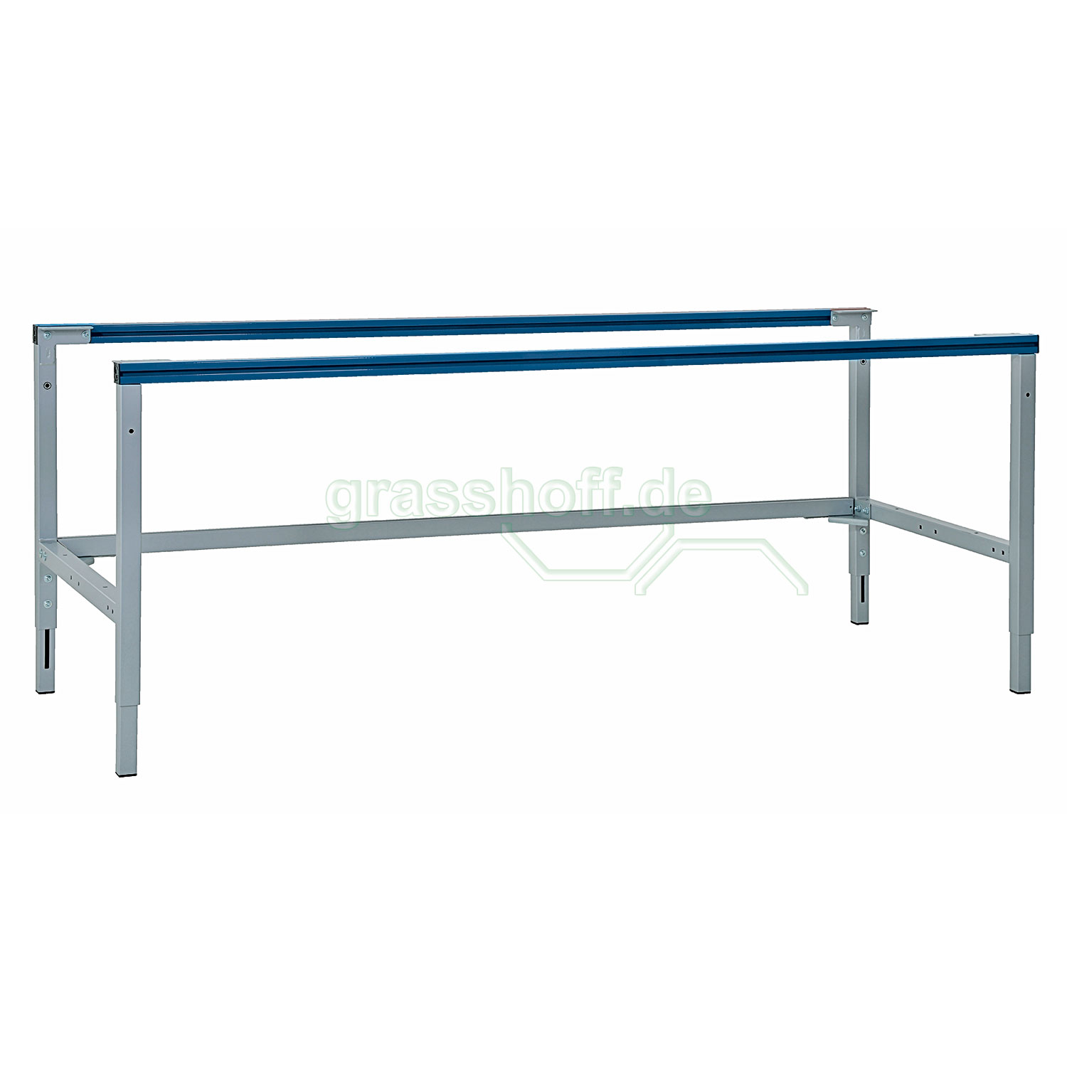 Rocholz Packtisch System Flex Tischgestell M 1600x800mm stufenlos höhenverstellbar enzianblau_354218