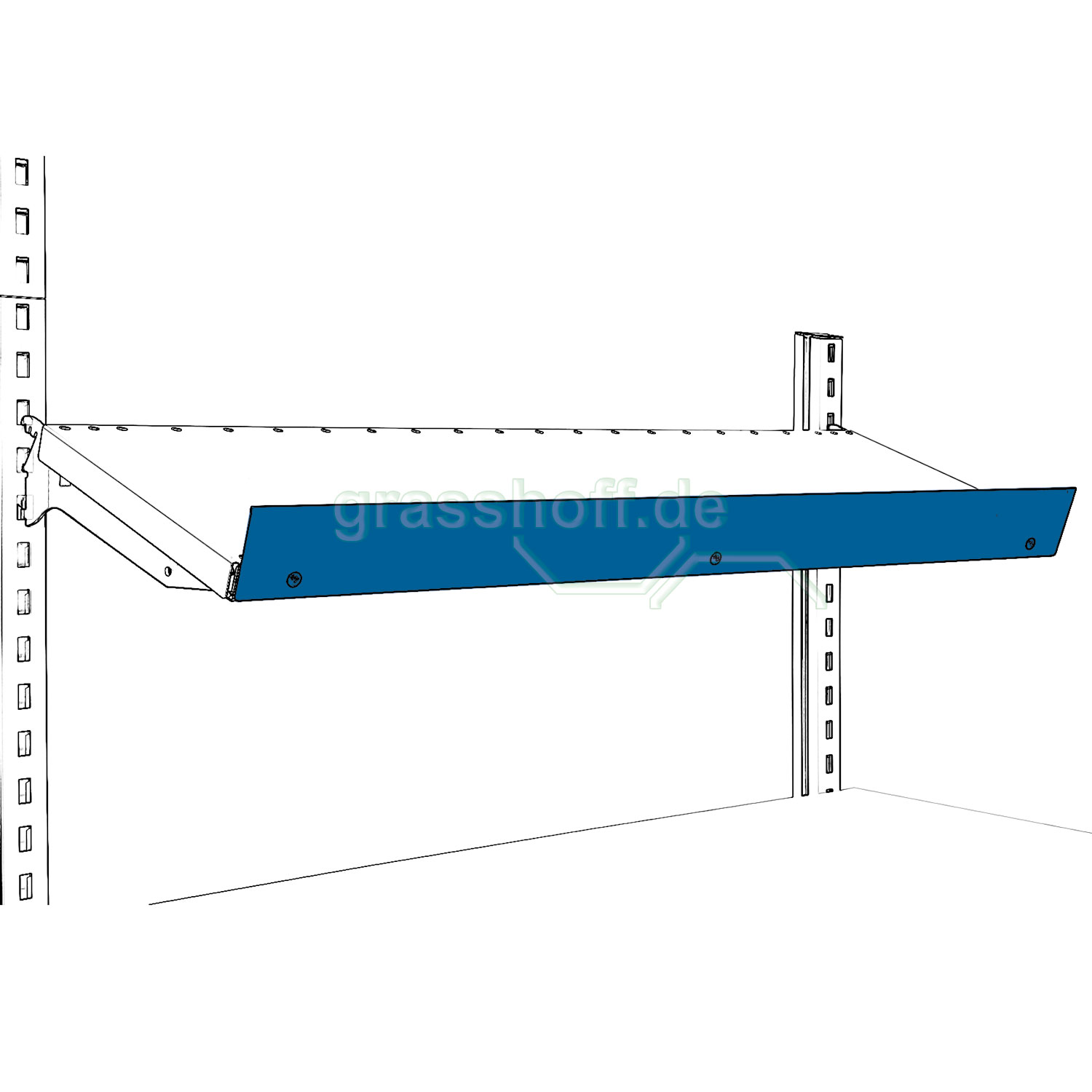 Rocholz Packtisch System Flex Anschlagkante 800mm blau_354244