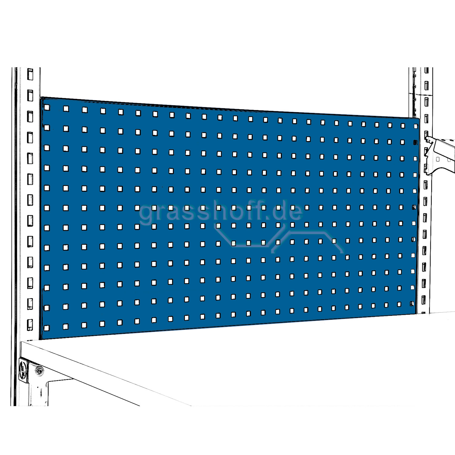 Rocholz Packtisch System Flex Lochrückwand 1000x100mm blau_354271