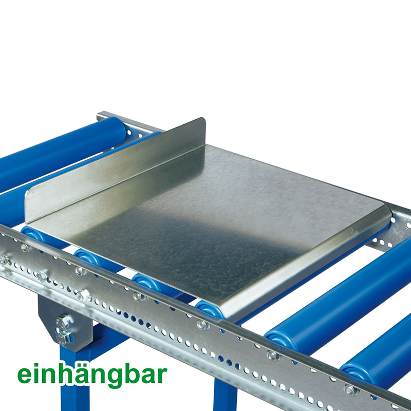 Endanschlag für Rollenbahnen einhängbar