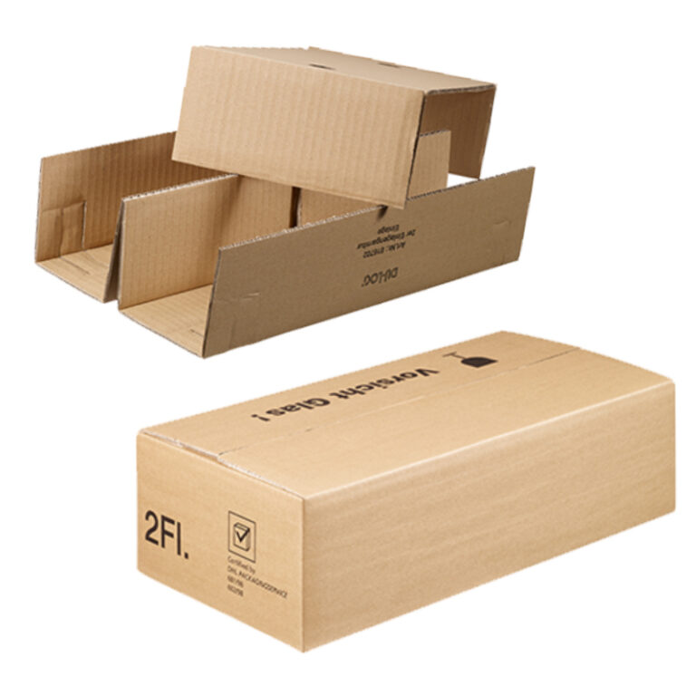 Flaschenverpackung, Versandkarton, Flaschenkarton, Einlage, 2 Flaschen