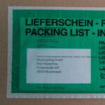 Pergamin Dokumententaschen, Lieferscheintaschen aus Papier, DIN-lang, grün und rot