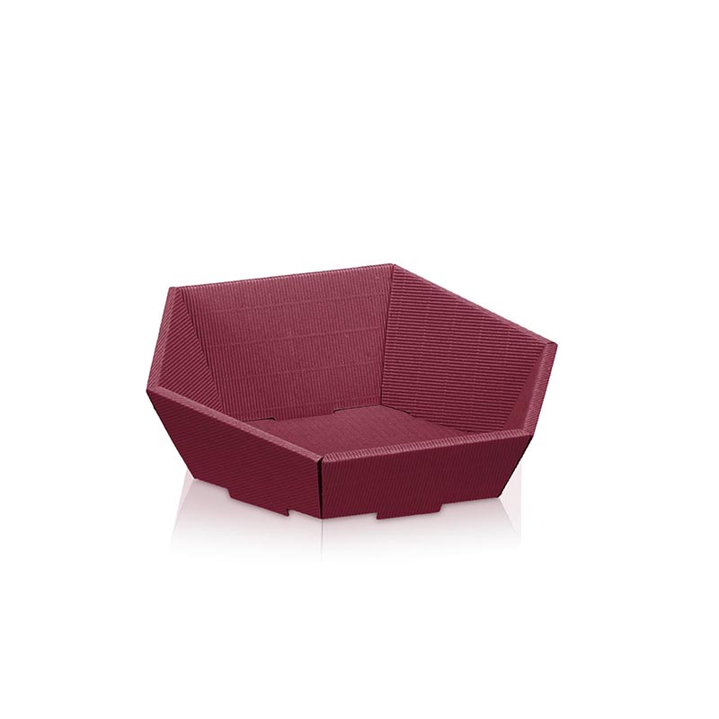 Präsentkorb 6-eckig bordeaux klein