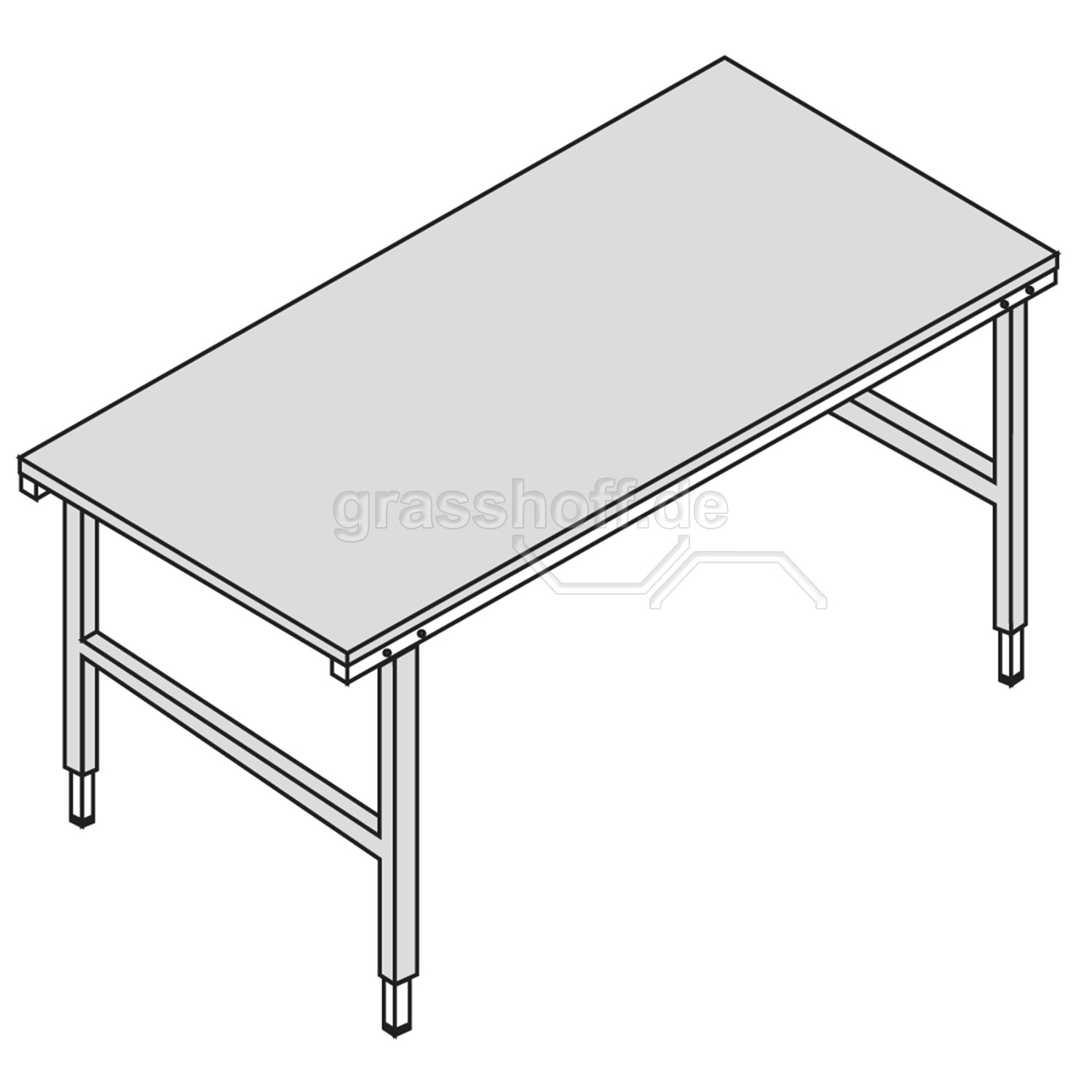 Rocholz Packtisch-System 2000 mit Kurbel höhenverstellbar_352152