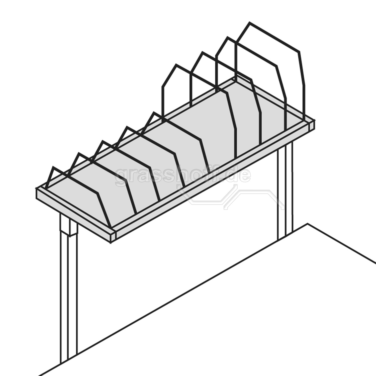 Rocholz Packtisch-System 2000 Anbaumagazin für Packtischbreite 2000mm_352155