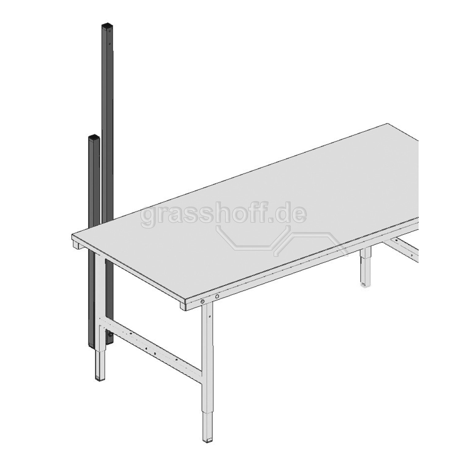 Rocholz Packtisch-System 2000 Befestigungsholme kurz 485mm über Tisch_352167