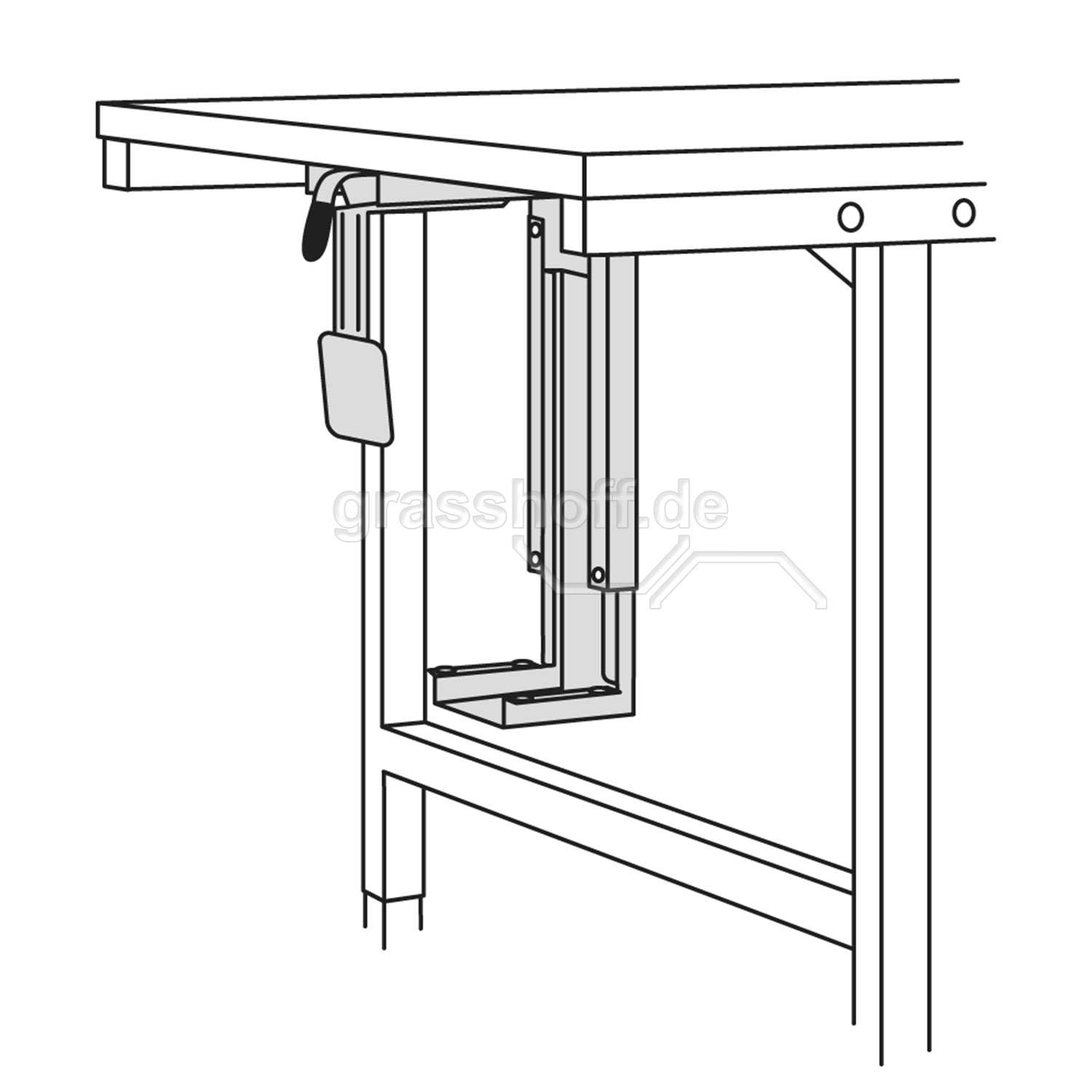 Rocholz Packtisch-System 2000 PC-Halterung zur Montage unter dem Packtisch_352235