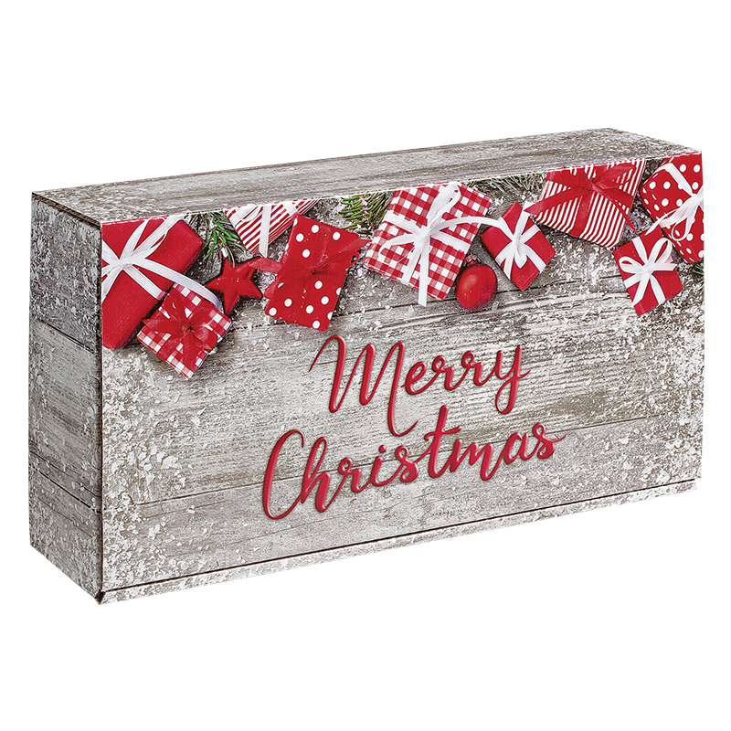 Wein- und Geschenkverpackung Merry Christmas für 2 Flaschen