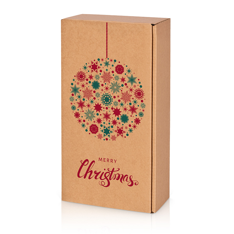 Wein- und Geschenkverpackung Natura Weihnachtskugel 2er